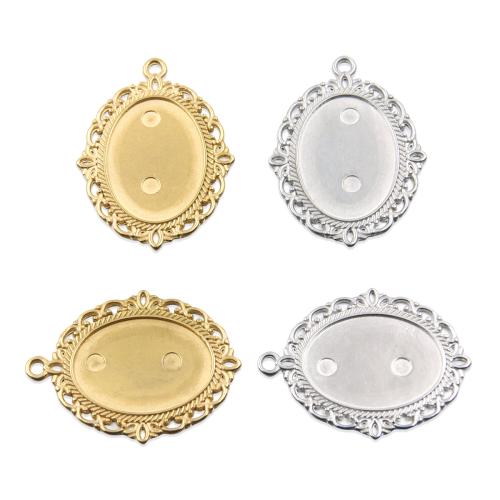 Stainless Steel Pendant Setting 304 Stainless Steel Vacuum Ion Plating DIY Outer X39mm Inner X25mm Sold By Bag