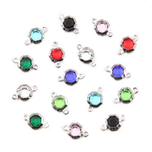 Crystal Pendants 304 Stainless Steel with Crystal Octagon DIY & 1/1 loop Approx 1mm Approx Sold By Bag