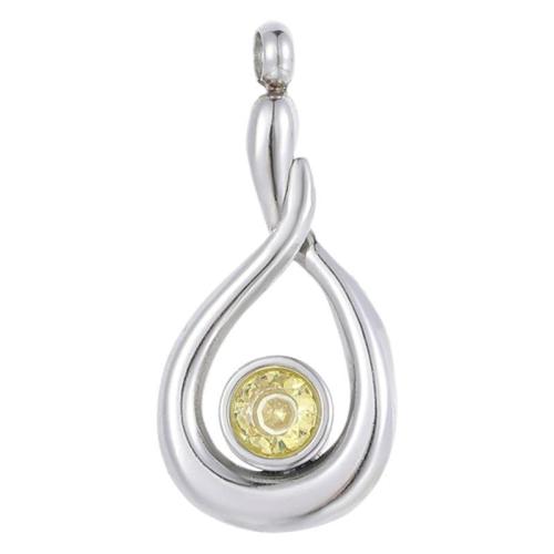 Cubic Zirconia Brass Pendants with Cubic Zirconia Teardrop silver color plated DIY nickel lead & cadmium free Sold By PC