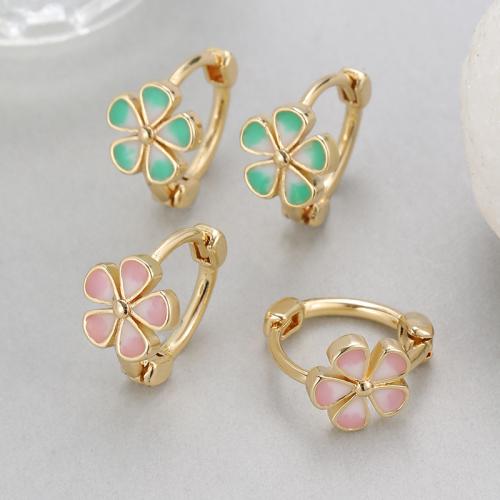 Brass Huggie Hoop Earring gold color plated for woman & enamel nickel lead & cadmium free Sold By Pair