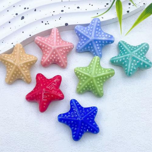 Contas de joias de porcelana, Estrela do mar, DIY, Mais cores pare escolha, 38x38x15mm, 100PCs/Bag, vendido por Bag