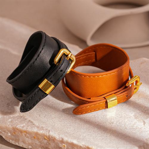 PU Leather Cord Bracelets Zinc Alloy with PU Leather handmade fashion jewelry & for woman Sold By PC