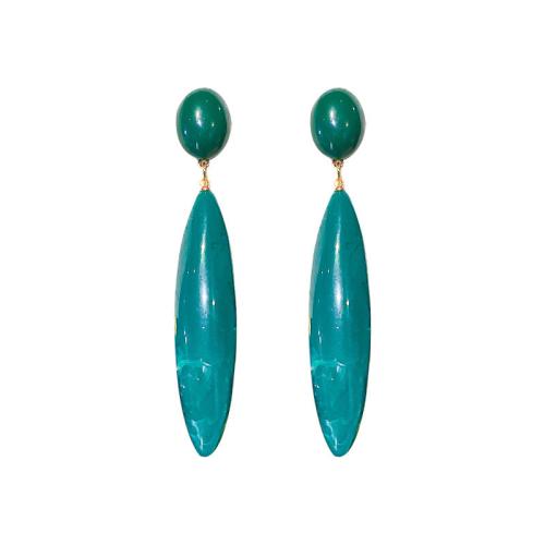 Acrylic Jewelry Earring Zinc Alloy with Acrylic Teardrop plated fashion jewelry & for woman green Sold By Pair