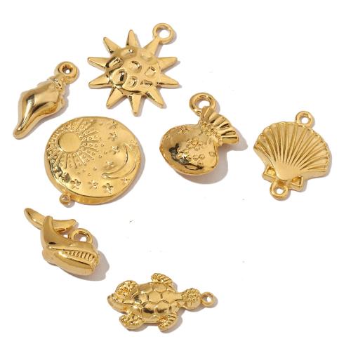 Stainless Steel Animal Pendants 304 Stainless Steel Vacuum Ion Plating DIY Sold By Bag