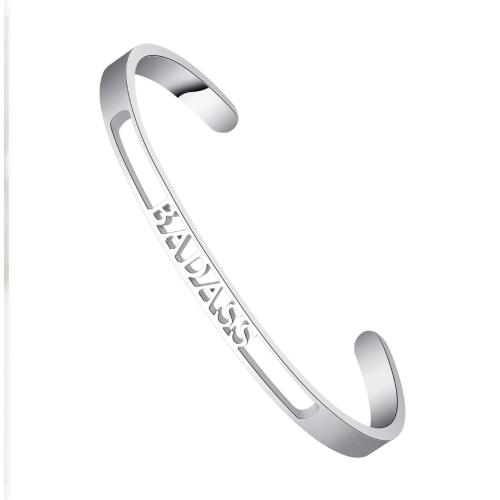 304 Stainless Steel Cuff Bangle Vacuum Ion Plating for woman nickel lead & cadmium free Sold By PC