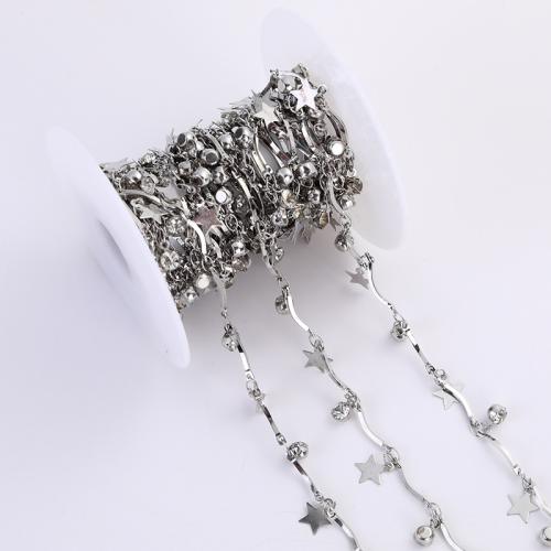 Decorative Beaded Chain Zinc Alloy plated DIY Sold By m