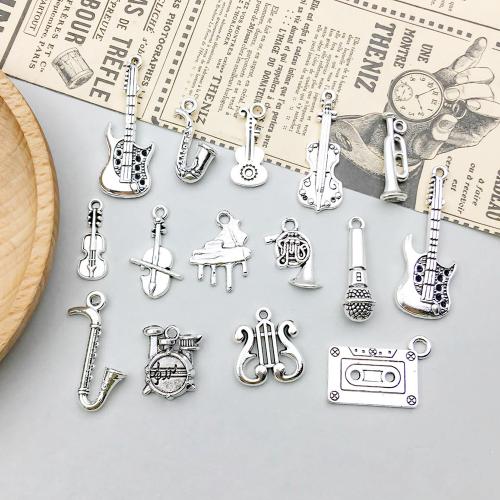 Musical Instrument Shaped Zinc Alloy Pendants plated DIY Sold By PC