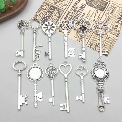 Zinc Alloy Key Pendler, forgyldt, du kan DIY, flere farver til valg, Solgt af PC