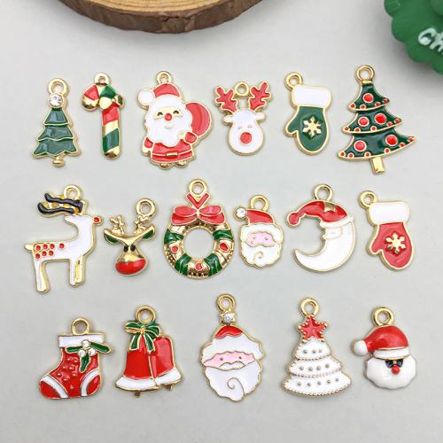 Zinc Alloy Christmas Pendants plated Christmas Design & DIY & enamel Sold By PC