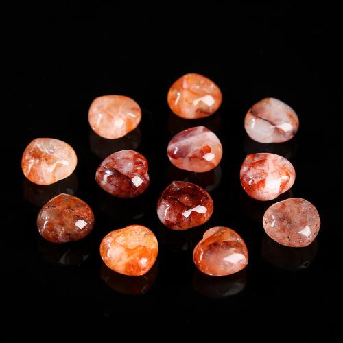 Gemstone Jewelry Beads Red Marble Glue Stone Heart polished natural & DIY beads length 14-16mm Sold By PC