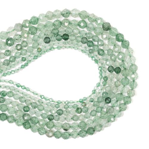 Natural Quartz Jewelry Beads Strawberry Quartz DIY & faceted green Sold By Strand