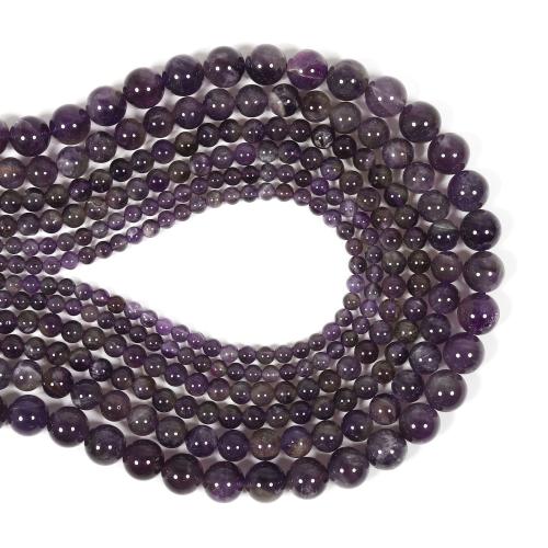 Natural Amethyst Beads Round DIY purple Sold By Strand