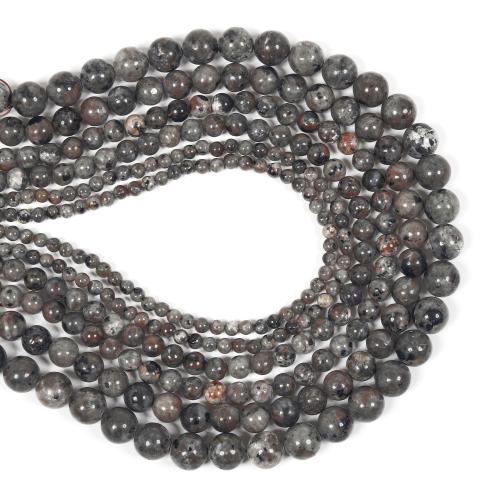 Gemstone Jewelry Beads Flame Stone Round DIY dark grey Sold By Strand