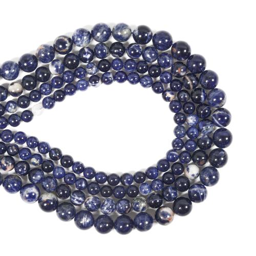 Natural Sodalite Beads Round DIY dark blue Sold By Strand