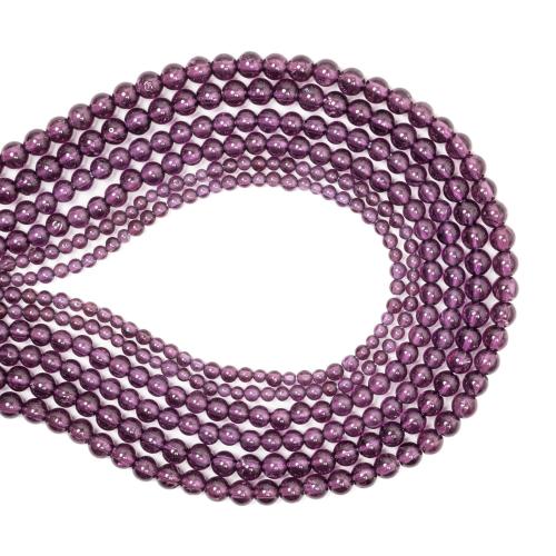 Naturelles perles grenats, grenat, Rond, DIY & normes différentes pour le choix, violet, Vendu par brin