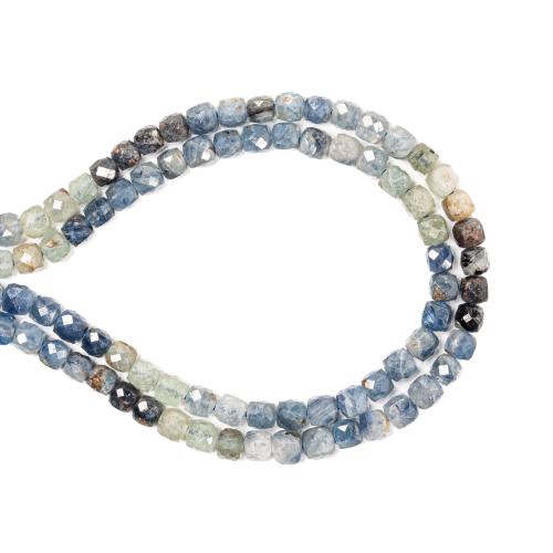 Prirodni kvarc nakit Beads, Kyanite, Trg, možete DIY, plav, 4x4mm, Prodano Per Približno 38 cm Strand