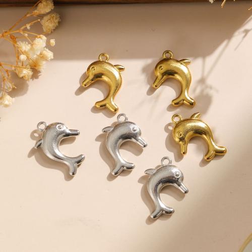 Stainless Steel Animal Pendants 304 Stainless Steel Dolphin plated DIY Sold By PC