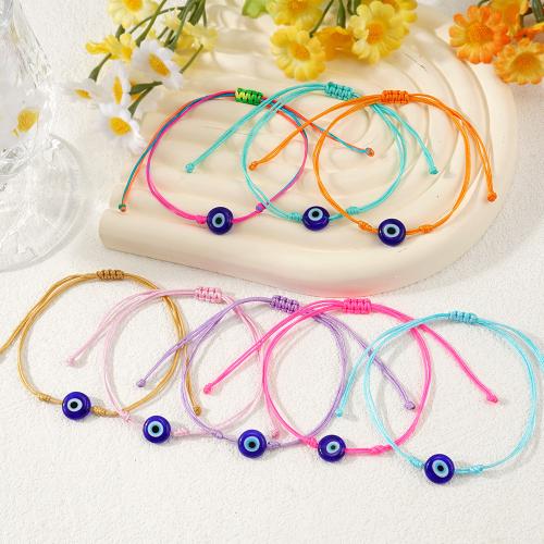 Evil Eye Jewelry Bracelet Knot Cord with Resin evil eye pattern & for woman mixed colors Sold By Set