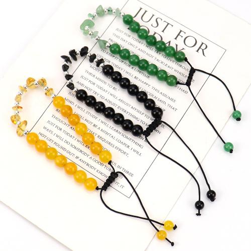 Gemstone Bracelets Natural Stone with Knot Cord fashion jewelry Length 22 cm Sold By PC