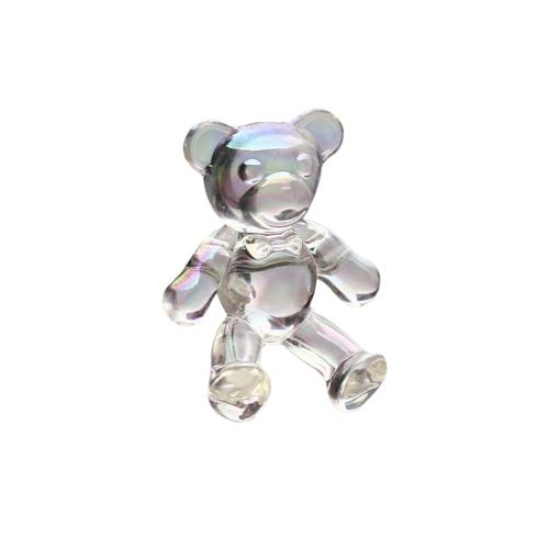 Transparent Acrylic Beads Bear DIY white Sold By Bag