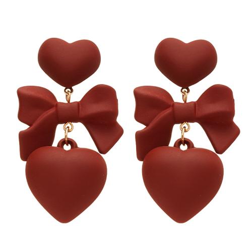 Zinc Alloy Drop Earrings with Plastic plated fashion jewelry & for woman & hollow Sold By Pair