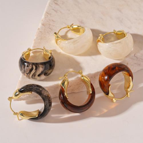 Resin Earring Zinc Alloy with Resin plated fashion jewelry & for woman Sold By Pair