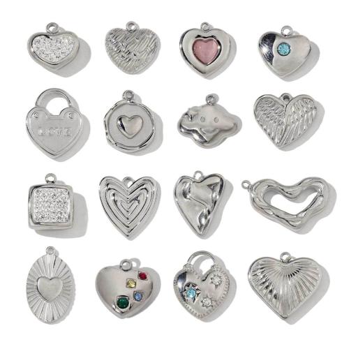 Stainless Steel Pendants 304 Stainless Steel Vacuum Ion Plating DIY & with rhinestone Sold By Bag