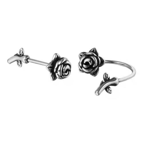 304 roestvrij staal Stud Earring, Rose, Vintage & verschillende stijlen voor de keuze & voor vrouw, 20x7mm, Verkocht door PC