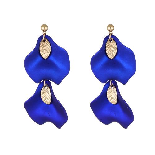 Acryl oorbellen, met Zinc Alloy, Bloemblaadjes, gold plated, mode sieraden & voor vrouw, meer kleuren voor de keuze, nikkel, lood en cadmium vrij, 25x58mm, Verkocht door pair