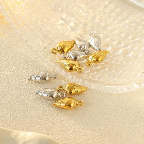 Stainless Steel Pendants 304 Stainless Steel Leaf Vacuum Ion Plating DIY Sold By Bag