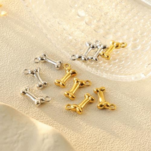 Stainless Steel Pendants 304 Stainless Steel Dog Bone Vacuum Ion Plating DIY Sold By Bag