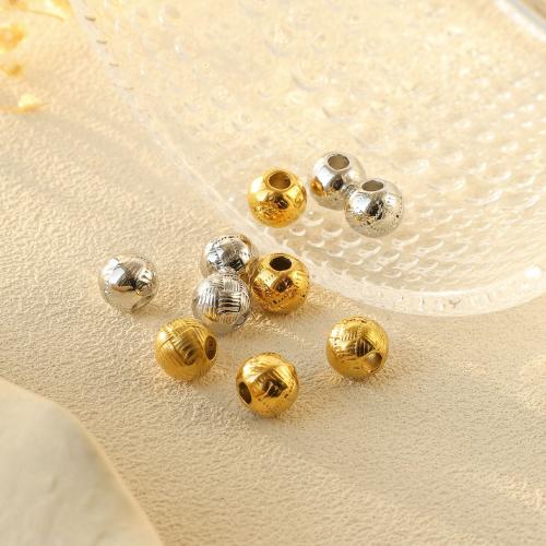 Stainless Steel Beads 304 Stainless Steel Round Vacuum Ion Plating DIY Sold By Bag