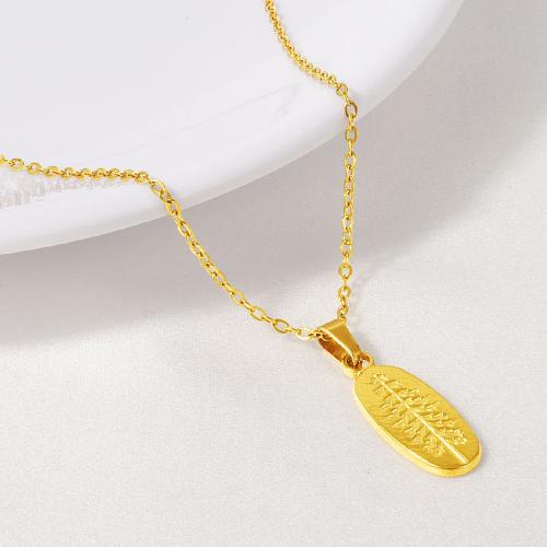 Stainless Steel Jewelry Necklace 304 Stainless Steel Leaf plated for woman Length 40 cm Sold By PC