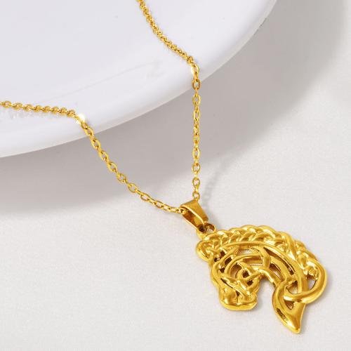 Stainless Steel Jewelry Necklace 304 Stainless Steel with 5CM extender chain Horse plated for woman Length 40 cm Sold By PC