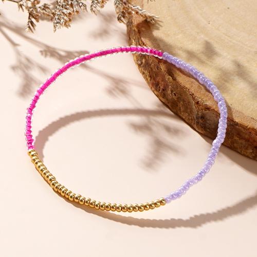 Seedbead bracelet, avec fil élastique, pour femme, plus de couleurs à choisir, protéger l'environnement, sans nickel, plomb et cadmium, Vendu par PC