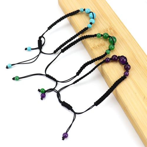 Gemstone Bracelets Knot Cord with Natural Stone fashion jewelry Length 22 cm Sold By PC