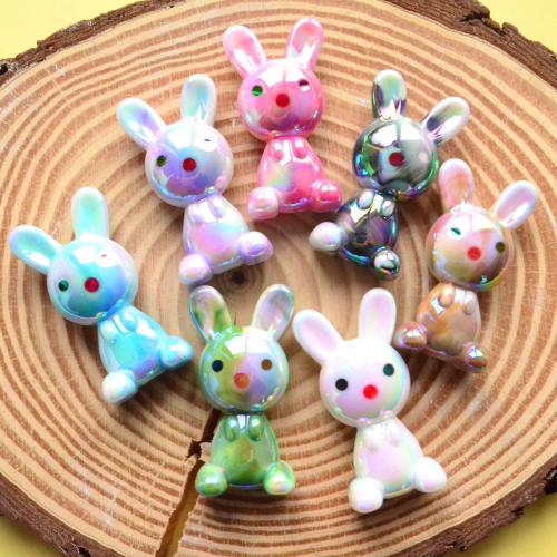 Plated Acrylic Beads Rabbit DIY Approx 2.5mm Sold By Bag