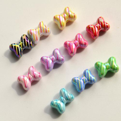 Plated Acrylic Beads Bowknot DIY Approx 2.4mm Sold By Bag