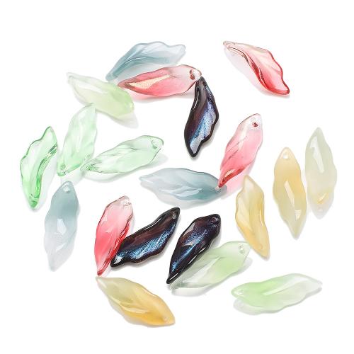 Fashion Lampwork Pendants Glass Leaf DIY Sold By Bag