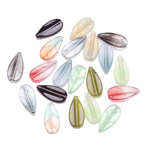 Fashion Glasperler, Glas, Leaf, du kan DIY, flere farver til valg, 13x26mm, 20pc'er/Bag, Solgt af Bag