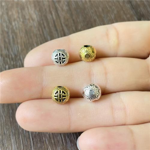 Zinc Alloy Spacer Beads Round plated DIY nickel lead & cadmium free Sold By Bag