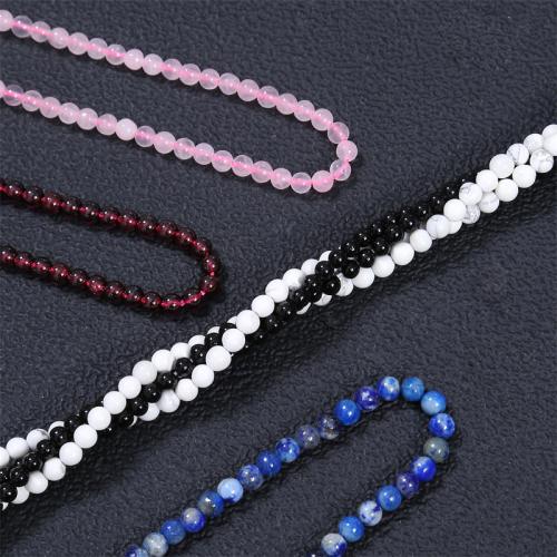 Gemstone smykker perler, Natursten, Runde, du kan DIY & forskellige materialer til valg, flere farver til valg, nikkel, bly & cadmium fri, 3mm, Ca. 135pc'er/Strand, Solgt af Strand