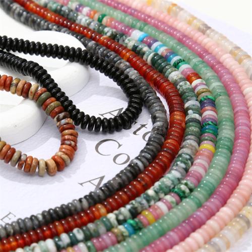 Grânulos de gemstone jóias, Pedra natural, Roda, DIY & materiais diferentes para a escolha, Mais cores pare escolha, níquel, chumbo e cádmio livre, 2x6mm, Aprox 168PCs/Strand, vendido por Strand