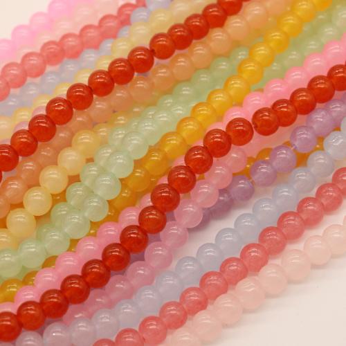 Abalorios de Cristal, Vidrio, Esférico, Bricolaje, más colores para la opción, 8mm, aproximado 105PCs/Bolsa, Vendido por Bolsa