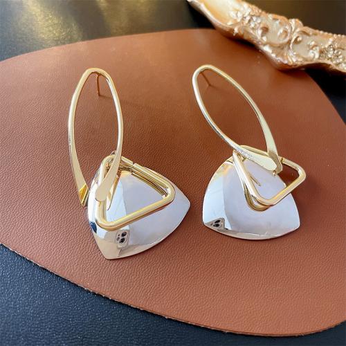 Brass Drop Earring plated fashion jewelry & for woman & two tone Sold By Pair