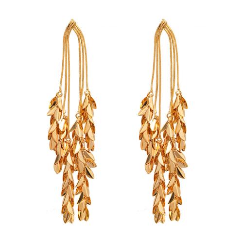 Brass Drop Earring Wheat plated fashion jewelry & for woman Sold By Pair