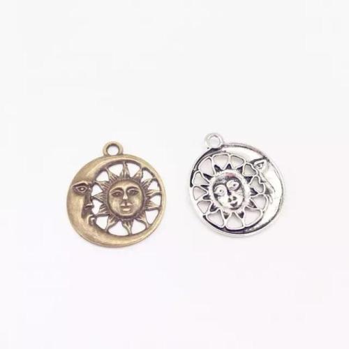 Zinc Alloy Pendants Moon plated DIY Sold By Bag