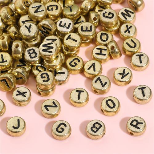 Alphabet Acrylic Beads Vacuum Ion Plating letters are from A to Z & DIY Sold By Bag