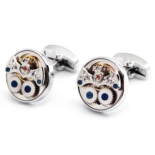 Brass Cufflinks plated punk style & Unisex 20mm Sold By Pair