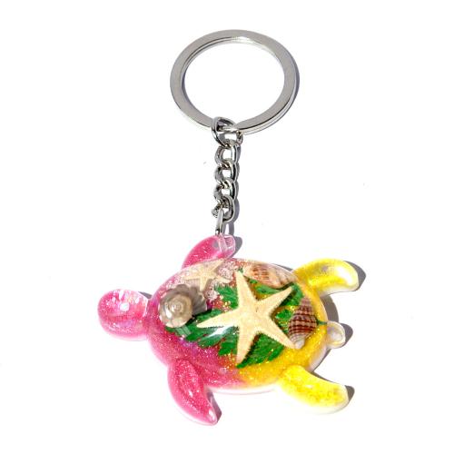 Bag Purse Charms Keyrings Keychains Resin with Zinc Alloy epoxy gel ocean design & Unisex key clasp length 50-75mm Sold By PC